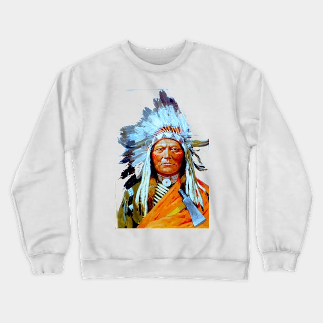 Sitting Bull by Henry Farny 1899 Crewneck Sweatshirt by indusdreaming